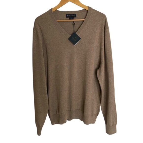 NWT Brooks Brothers Supima Cotton V-Neck Sweater XLarge - Picture 1 of 4